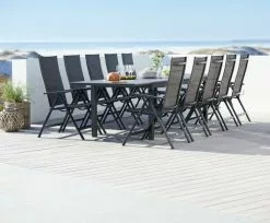 JUTLANDIA MOSS L214/315 Bord Grå + 4 MYSEN Stol Grå -Utemöbler affär 108580