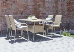 STRIB L150 Bord Natur + 4 GUDHJEM Stol Natur -Utemöbler affär 109064