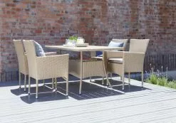 STRIB L150 Bord Natur + 4 AIDT Stol Natur 13 STRIB L150 Bord Natur + 4 AIDT Stol Natur -Utemöbler affär 109066