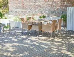 STRIB L150 Bord Natur + 4 AIDT Stol Natur 15 STRIB L150 Bord Natur + 4 AIDT Stol Natur -Utemöbler affär 121612