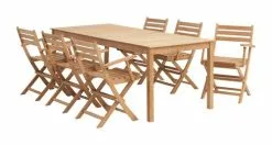 JUTLANDIA VESTERHAVET L210 Bord Teak + 4 VESTERHAVET Klappstol Teak -Utemöbler affär 151265