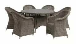 JUTLANDIA GAMMELBY Ø130 Bord Grå + 4 GAMMELBY Stol Grå -Utemöbler affär 151339