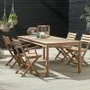 JUTLANDIA VESTERHAVET L210 Bord Teak + 4 VESTERHAVET Klappstol Teak -Utemöbler affär 151465