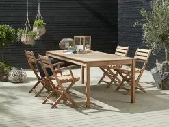 JUTLANDIA VESTERHAVET L210 Bord Teak + 4 VESTERHAVET Klappstol Teak