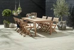 JUTLANDIA VESTERHAVET L210 Bord Teak + 4 VESTERHAVET Klappstol Teak -Utemöbler affär 151466 1