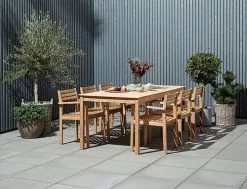 JUTLANDIA VESTERHAVET L210 Bord Teak + 4 VESTERHAVET Stol Teak -Utemöbler affär 151470