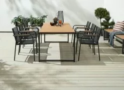 DAGSVAD L190 Bord Natur + 4 NABE Stol Svart -Utemöbler affär 151504