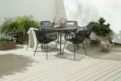 JUTLANDIA RANGSTRUP Ø130 Bord Svart + 4 ILDERHUSE Stol Svart -Utemöbler affär 151520