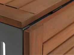 JUTLANDIA YTTRUP L75/126 Bord Hårdträ + 4 MADERNE Stapelstol Grå -Utemöbler affär 156133 1