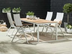 JUTLANDIA RAMTEN L206 Bord Hårdträ + 4 SLITE Positionsstol Vit