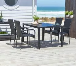 JUTLANDIA MADERUP L150 Bord Svart + 4 GUDHJEM Stol Svart