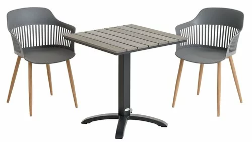 JUTLANDIA HOBRO L70 Bord Grå + 2 RAVNEBAKKE Stol Mörkgrå 4 JUTLANDIA HOBRO L70 Bord Grå + 2 RAVNEBAKKE Stol Mörkgrå - Bild 2