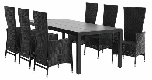 JUTLANDIA HAGEN L214 Bord Grå + 4 SKIVE Stol Svart 4 JUTLANDIA HAGEN L214 Bord Grå + 4 SKIVE Stol Svart - Bild 2