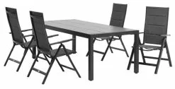 JUTLANDIA HAGEN L214 Bord Grå + 4 MYSEN Stol Grå -Utemöbler affär 177082