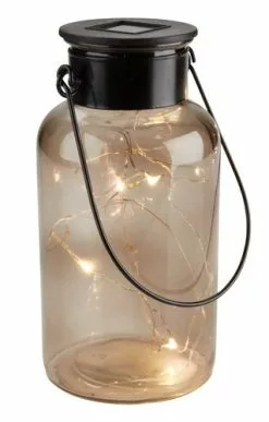 Solcellslampa BERGAND Ø8xH16 Rökfärgad -Utemöbler affär 177212