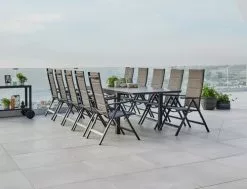 JUTLANDIA VATTRUP L206/319 Bord Svart + 4 MYSEN Stol Grå -Utemöbler affär 178399