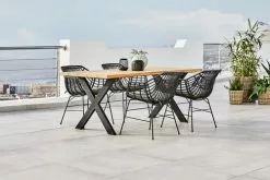 JUTLANDIA ELLEKILDE L180 Bord Teak + 4 ILDERHUSE Stol Svart 11 JUTLANDIA ELLEKILDE L180 Bord Teak + 4 ILDERHUSE Stol Svart -Utemöbler affär 178475