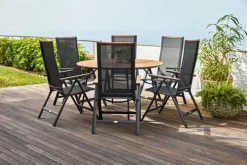 JUTLANDIA RANGSTRUP Ø130 Bord Natur + 4 BREDSTEN Stol Svart 7 JUTLANDIA RANGSTRUP Ø130 Bord Natur + 4 BREDSTEN Stol Svart -Utemöbler affär 178507