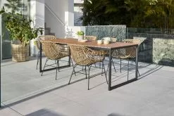 DAGSVAD L190 Bord Natur + 4 ILDERHUSE Stol Natur -Utemöbler affär 178543