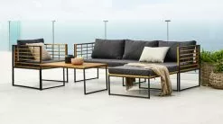 JUTLANDIA Loungeset UGILT M/schäslong 4-sits Trä