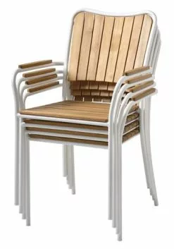 Stapelstol BASTRUP Natur/vit -Utemöbler affär 198974