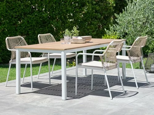 JUTLANDIA RAMTEN L206 Bord Hårdträ + 4 FASTRUP Stol Vit 3 JUTLANDIA RAMTEN L206 Bord Hårdträ + 4 FASTRUP Stol Vit