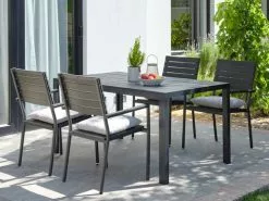 JUTLANDIA MADERUP L150 Bord Svart + 4 PADHOLM Stol Svart