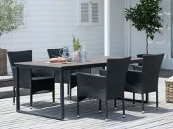 NESSKOGEN L210 Bord Brun + 4 AIDT Stol Svart