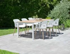 JUTLANDIA RAMTEN L206 Bord Hårdträ + 4 RAVNEBAKKE Stol Vit 7 JUTLANDIA RAMTEN L206 Bord Hårdträ + 4 RAVNEBAKKE Stol Vit -Utemöbler affär 201757