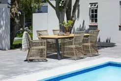 BARSMARK L210 Bord Teak + 4 FJELLERUP Stol Natur 8 BARSMARK L210 Bord Teak + 4 FJELLERUP Stol Natur -Utemöbler affär 201761