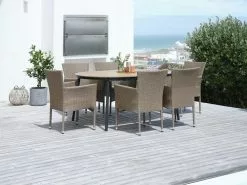 JUTLANDIA TAGEHOLM L120/170 Bord Natur + 4 AIDT Stol Natur -Utemöbler affär 201774