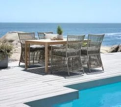 JUTLANDIA VESTERHAVET L150 Bord Teak + 4 FJELLERUP Stol Natur 7 JUTLANDIA VESTERHAVET L150 Bord Teak + 4 FJELLERUP Stol Natur -Utemöbler affär 201806 1