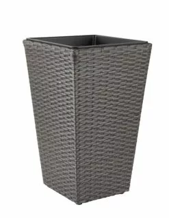 Trädgårdskruka BLOMMOR B31xL31xH50 Grå -Utemöbler affär 202843