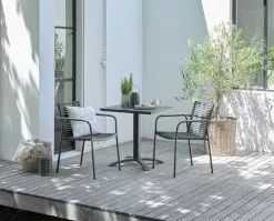 JUTLANDIA Cafébord HOBRO B70xL70 Svart -Utemöbler affär 204586