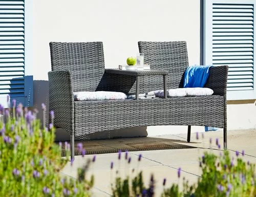 Bänk FASTERHOLT B138xD61 Grå 4 Bänk FASTERHOLT B138xD61 Grå - Bild 2