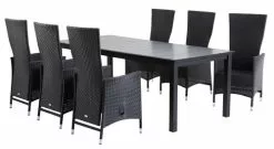 JUTLANDIA MOSS L214/315 Grå + 4 SKIVE Svart -Utemöbler affär 93244