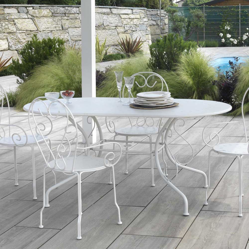 Utemöbler affär -Utemöbler affär tavolo ovale da giardino realizzato interamente in metallo archivio 2